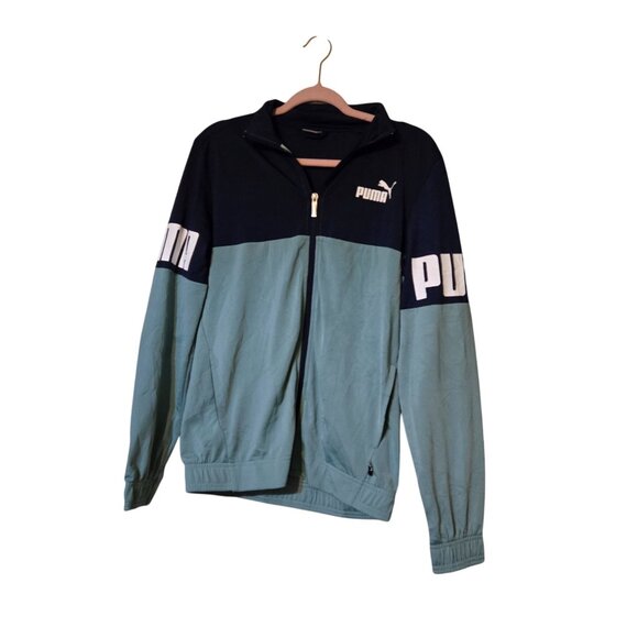 Puma Mens/Boys Colorful‎ Track Jacket Lightweight Stylish Blue/Green Logo Boy XL - Picture 5 of 8